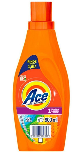 Detergente Liquido 850ml Ace Biodegradable Rendidor