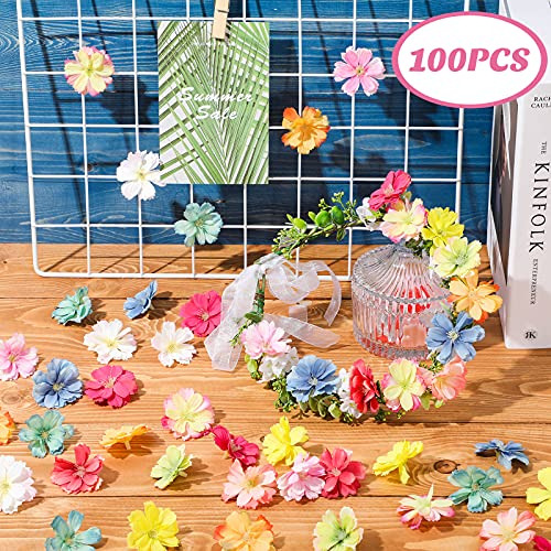100 Piezas De Cabezas De Flores Artificiales De Seda Para M