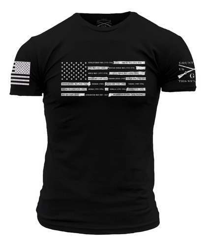 Camiseta Para Hombre Con Bandera De Guerra Estilo Grunt (neg