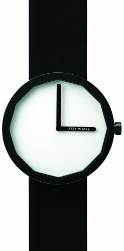 Reloj Issey Miyake Twelve White Dial De Cuero Negro Para