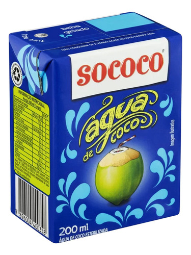 Agua De Coco 200ml Sococo Imp. Brasil X24u. - Tienda Deli