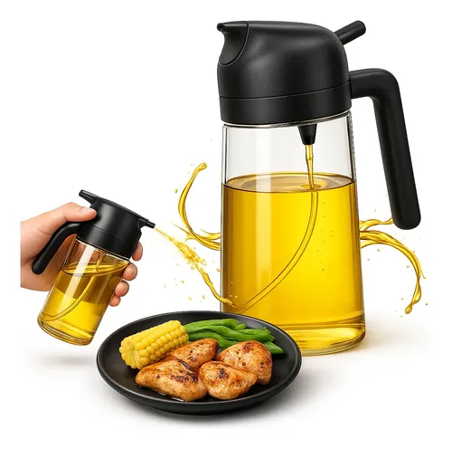 Porta Azeite Vinagre Óleos Spray2x1 Borrifador Cozinha 500ml