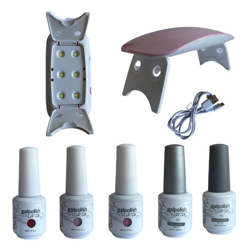 Gelish Esmaltes Kit De Uñas Lampra Led Con Base Y Top Polish