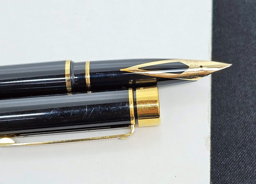 Pluma Fuente Sheaffer Punta De Oro 14k Amarillo Azul (Usado)