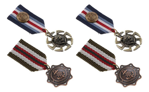 4 Insignias De Medalla De Estilo Vintage.