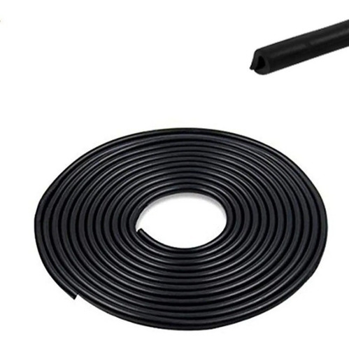 Imagen 2 de 5 de Moldura Burlete Coliza Protectora Decorativa Negra 25mts