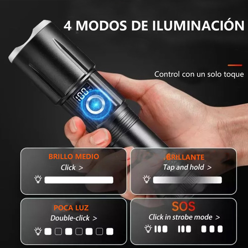 Linterna Portátil De Luz De Carretera Con Zoom 3000 Lm