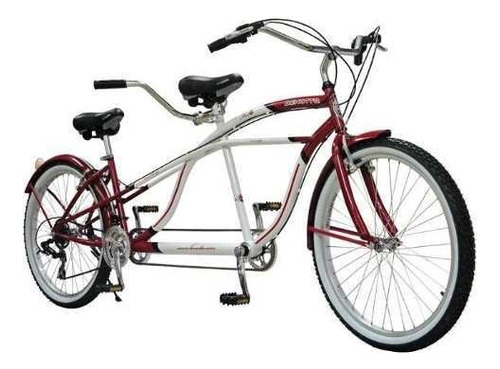 Bicicleta tándem Benotto City Tándem R26 21v freno v-brakes color blanco/rojo