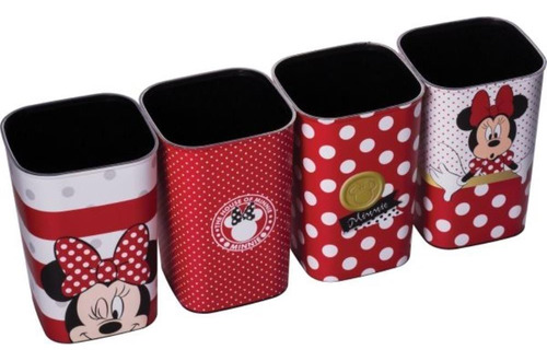 Acessório Para Mesa Minnie Porta Lápis 4 Peças Plasutil