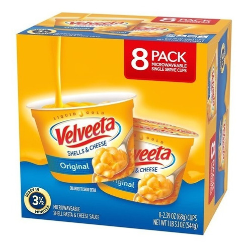 Velveeta Shells And Cheese Original 8 Pack  544g *importado*