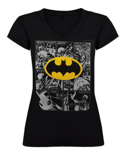 Camiseta Dama Comic Batman Negra