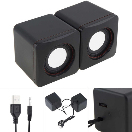 Parlantes Multimedia Stereo Usb Corneta Bafles 3.5mm