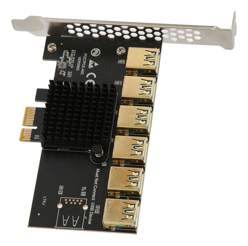 Placa Riser Pcie 1 Para Pcie 6 X Extensão Gráfica Usb3.0 Eas