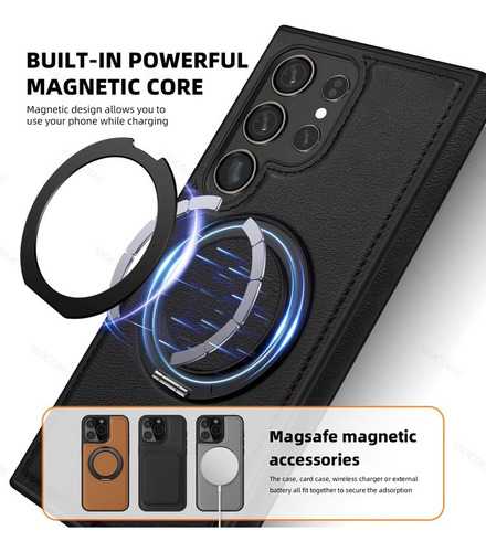 Funda De Teléfono Magnética Con Soporte Giratorio 360