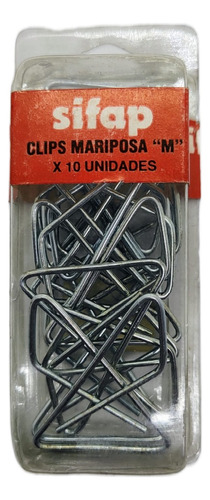 Clips Sifap Mariposa  M  X10 Unidades Metálicos En Blister