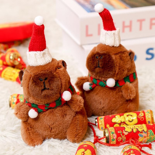 G Muñeca De Navidad Capybara De Peluche Lindo Llavero
