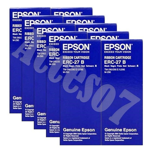 25 Cintas Original Epson Erc-27b P/ Tm-290 Ii Tm-u295 M-290