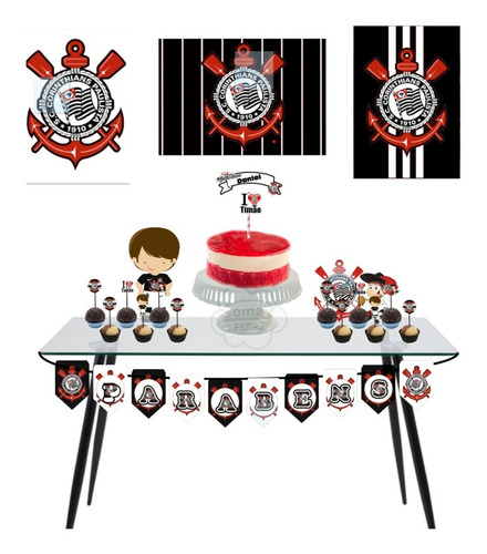 Kit Festa - Corinthians - Só Um Bolinho - 2 Temas A Escolha