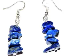 Comprar 2 Aretes Piedra Original Lapislazuli  Chip Azul 