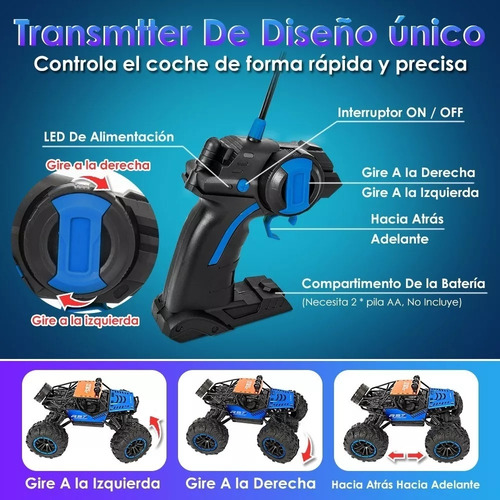 Auto Carro A Control Remoto Recargable 4x4 Con Led 18km/h