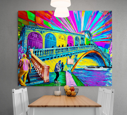 Cuadro En Lienzo Comedor Venecia Colores 001 50x40cm