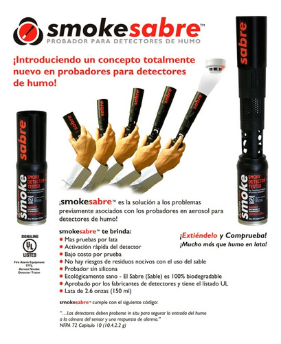Probador Para Detectores De Humo Sabre 2.6oz