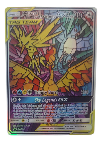 Moltres Zapdos Articuno Gx Sky Legends Sm210 Inglés - Proxy Moltres Zapdos Articuno Inglés
