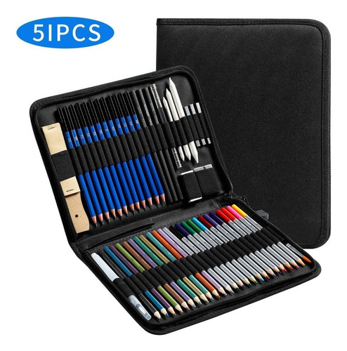 51 Piezas Dibujar Lápices Dibujo Lápices De Colores Set