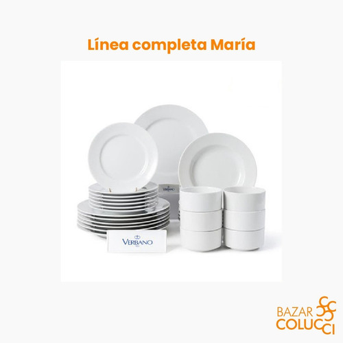 X6 Plato Postre Línea María, Verbano - Bazar Colucci