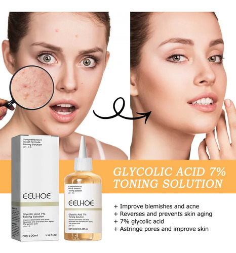1×exfoliante Facial Con Ácido Glicólico 7%, Astringe Los Po