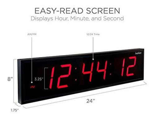 Ivation Enorme Reloj Grande Digital Grande De Gran Tamaño Co