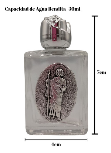 Recuerdo De Botella De Cristal Para Agua Bendita Regalo 12pz San Judas Tadeo