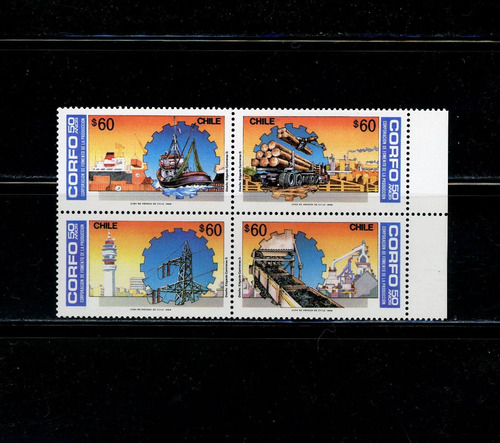 Sellos Postales De Chile. Corfo - 50 Años - Año 1989.