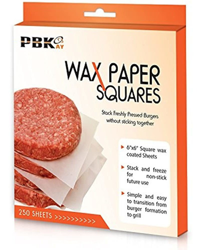 Hamburguesa Patty Paper Sheets Wax Paper Squares 250 Piezas