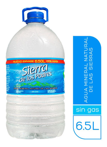 Agua Mineral Natural Sierra De Los Padres Pack 6,5 Lt X 2 Un