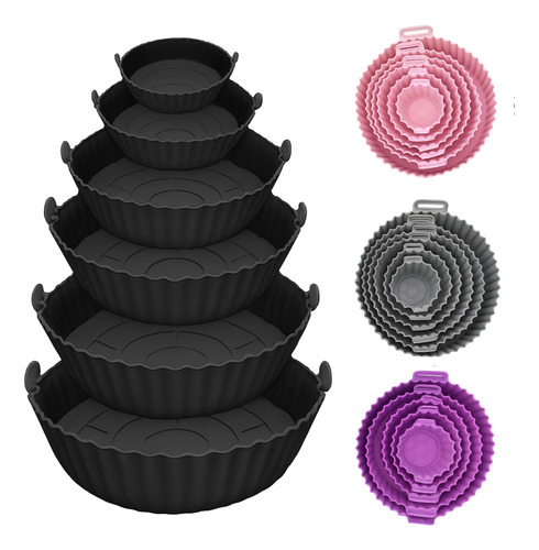 Set 6 Moldes Bandeja Antiadherente Freidora De Aire Lavables Surtido