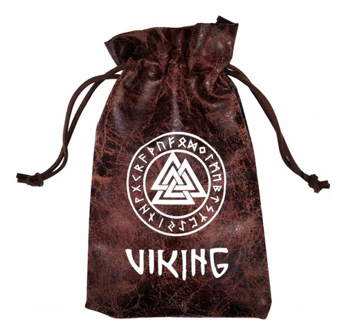 Bolsa Vikinga Medieval Con Diseño De Runas - Valknut - 10x15
