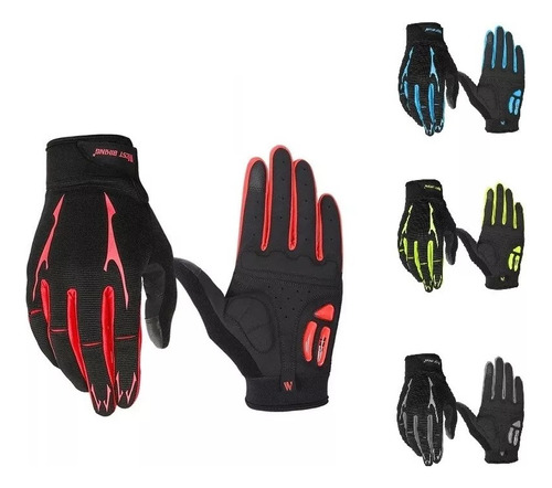 Guantes West Biking Con Gel, Ruta Y Mtb Dedo Largo Bicicleta