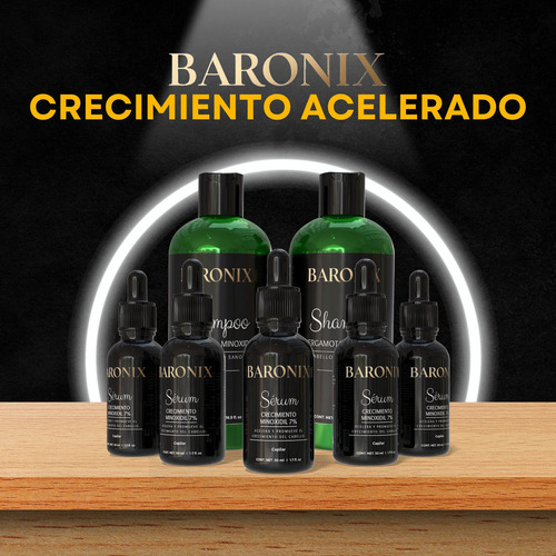 Baronix Shampoo Bergamota + Minoxidil Crecimiento Acelerado