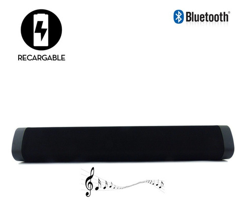 Parlante Sound Bar A500 Bluetooth Recargable, Sonido Premium Negro