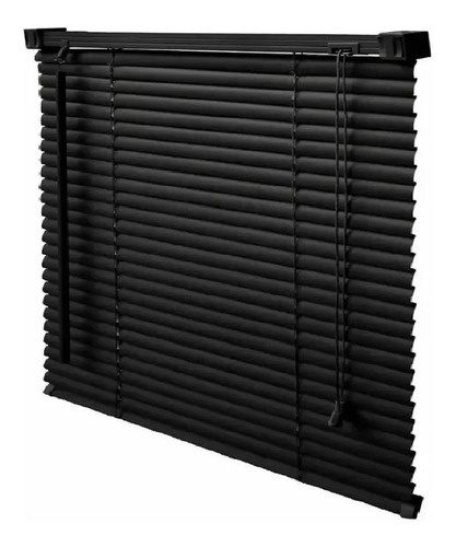Cortina Americana Veneciana Pvc 125x100 1izq/1der Negro