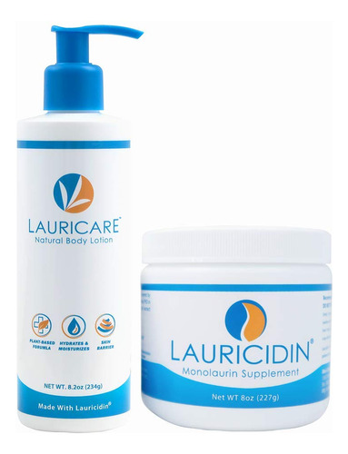 Lauricare Lauricidin Monolaurin Suplemento Body Lotion Bundl