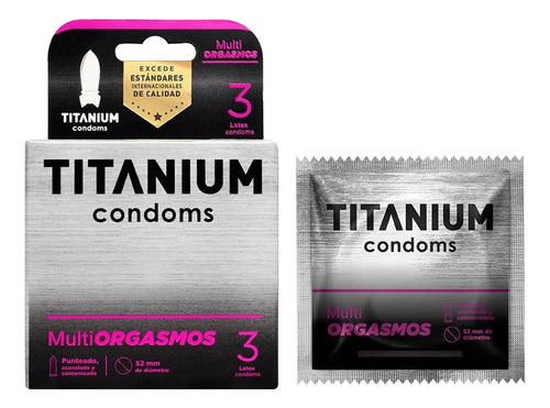 Condones Preservativos Titanium Multiorgasmo Texturizado 