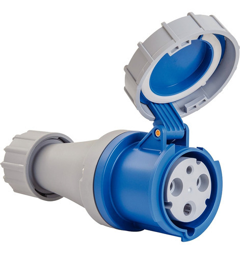 Tomada Acoplamento 2p+t 63a 220-250v 6h Industrial Tramontin Cor Tomada Industrial azul