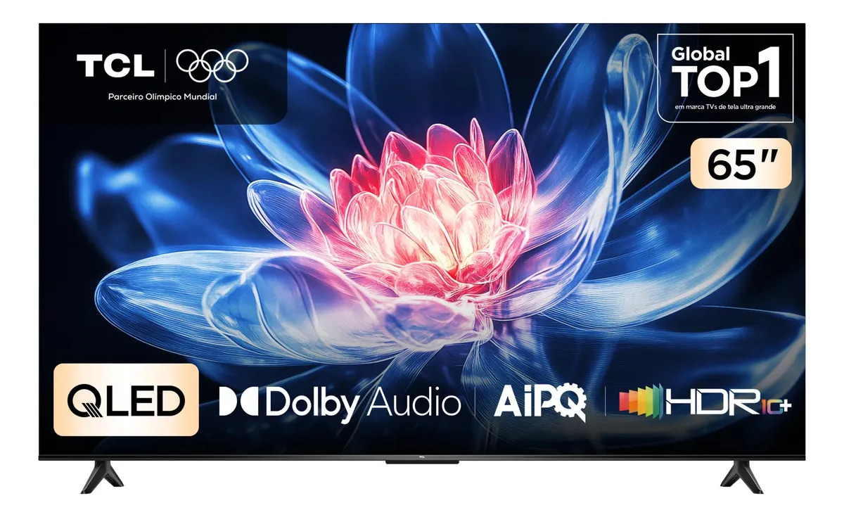 Smart Tv Tcl 65 Polegadas Qled 4k T6c Wifi Bluetooth Google Tv Tela Hva E Hdr10+ 65t6c