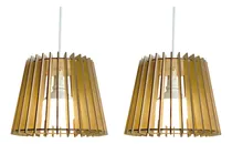 Comprar Kit X2 Lámparas Techo Colgante Mod. Cono Chica - Mdf 25x20cm