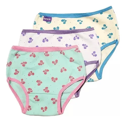 Bombacha Nena Juvenil Grande Pack X12 Estampada Talles 3 A 9