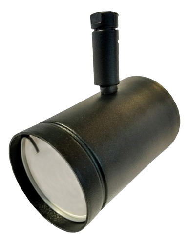 Pack X 4 Spot Tacho Cabezal Color Negro Para Dicroica Ideal Vidriera Hogar Comercio Local Proyector Completo Con Zocalo Y Lampara Led 7w Luz Calida