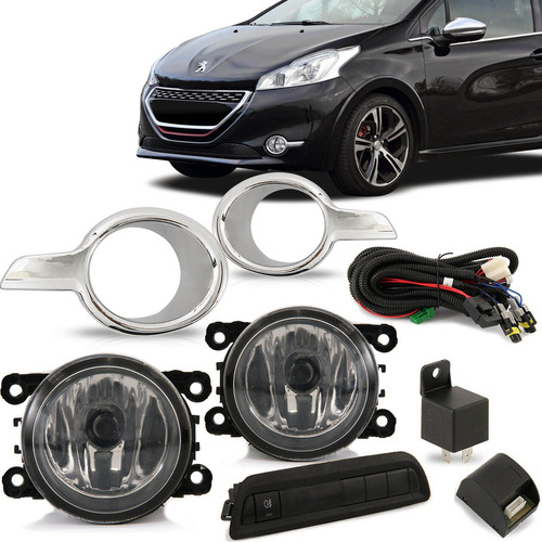 Kit Farol Milha Peugeot 208 12 13 14 15 Botão Mod Original