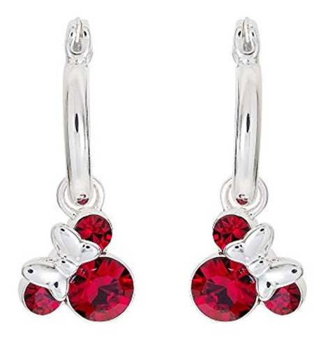 Arracadas De Minnie Mouse Con Cristal Y Piedra Natal